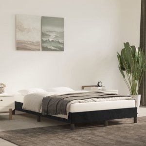vidaXL vidaXL Rama łóżka, czarna, 120x190 cm, aksamitna 3