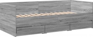 vidaXL vidaXL Łóżko dzienne z szufladami, szary dąb sonoma, 100x200 cm 2