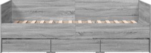 vidaXL vidaXL Łóżko dzienne z szufladami, szary dąb sonoma, 100x200 cm 4