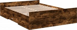 vidaXL vidaXL Rama łóżka z szufladami, przydymiony dąb, 120x190 cm 2