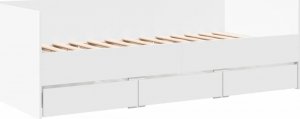 vidaXL vidaXL Rama łóżka dziennego z szufladami, biała, 75x190 cm 2