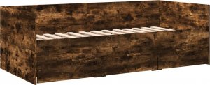 vidaXL vidaXL Łóżko dzienne z szufladami, przydymiony dąb, 100x200 cm 2
