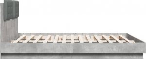 vidaXL Rama łóżka z wezgłowiem i LED, szarość betonu, 200x200 cm 5