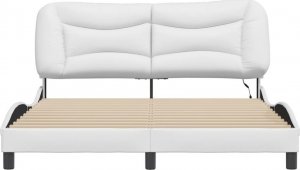 vidaXL Rama łóżka z LED, biała, 160x200 cm, sztuczna skóra 6