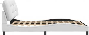 vidaXL Rama łóżka z LED, biała, 160x200 cm, sztuczna skóra 8