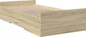 vidaXL vidaXL Rama łóżka z szufladami, dąb sonoma, 75x190 cm 2