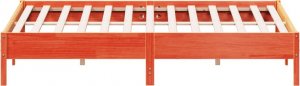 vidaXL Rama łóżka, woskowy brąz, 200x200 cm, lite drewno sosnowe 5
