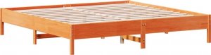 vidaXL Rama łóżka, woskowy brąz, 200x200 cm, lite drewno sosnowe 6
