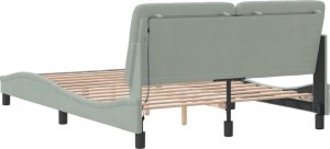 vidaXL vidaXL Rama łóżka z LED, jasnoszara, 140x190 cm, aksamitna 8