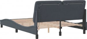 vidaXL vidaXL Rama łóżka z LED, ciemnoszara, 120x200 cm, aksamitna 7