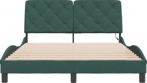 vidaXL vidaXL Rama łóżka z LED, ciemnozielona, 120x200 cm, aksamitna 5