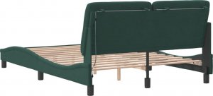 vidaXL vidaXL Rama łóżka z LED, ciemnozielona, 120x200 cm, aksamitna 7