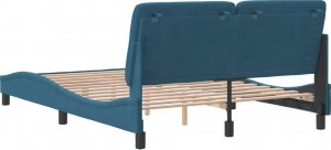 vidaXL vidaXL Rama łóżka z wezgłowiem, ciemnoniebieska, 140x200 cm, aksamitna 7