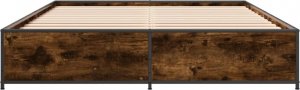 vidaXL vidaXL Rama łóżka, przydymiony dąb, 135x190 cm 4