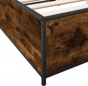 vidaXL vidaXL Rama łóżka, przydymiony dąb, 135x190 cm 7