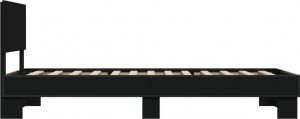 vidaXL vidaXL Rama łóżka, czarna, 75x190 cm, materiał drewnopochodny i metal 5