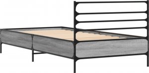 vidaXL vidaXL Rama łóżka, szary dąb sonoma, 90x190 cm 6