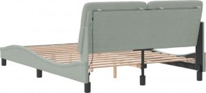 vidaXL Rama łóżka z LED, jasnoszara, 120x200 cm, aksamitna 7