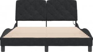 vidaXL vidaXL Rama łóżka z LED, czarna, 140x200 cm, aksamitna 6
