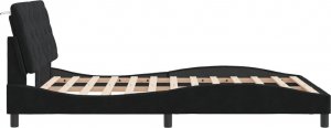 vidaXL vidaXL Rama łóżka z LED, czarna, 140x200 cm, aksamitna 7