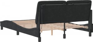 vidaXL vidaXL Rama łóżka z LED, czarna, 140x200 cm, aksamitna 8