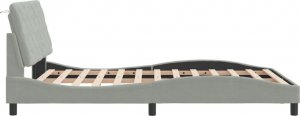 vidaXL vidaXL Rama łóżka z LED, jasnoszara, 140x200 cm, aksamitna 7