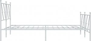 vidaXL vidaXL Metalowa rama łóżka z wezgłowiem i zanóżkiem, biała, 137x190 cm 5