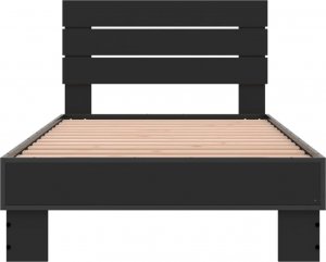 vidaXL vidaXL Rama łóżka, czarna, 75x190 cm, materiał drewnopochodny i metal 4