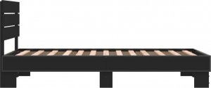 vidaXL vidaXL Rama łóżka, czarna, 75x190 cm, materiał drewnopochodny i metal 5