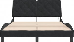 vidaXL vidaXL Rama łóżka z LED, czarna, 120x200 cm, aksamitna 6