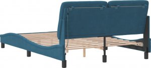 vidaXL vidaXL Rama łóżka z oświetleniem LED, niebieska, 140x190 cm, aksamitna 6