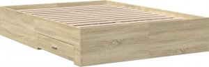 vidaXL Rama łóżka z szufladami, dąb sonoma, 140x190 cm 6