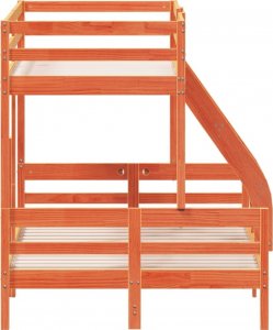 vidaXL Łóżko piętrowe, 80x200/120x200 cm, woskowy brąz, drewno sosnowe 5