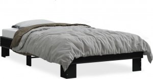 vidaXL vidaXL Rama łóżka, czarna, 90x200 cm, materiał drewnopochodny i metal 3