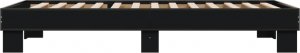vidaXL vidaXL Rama łóżka, czarna, 90x200 cm, materiał drewnopochodny i metal 5