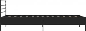 vidaXL vidaXL Rama łóżka, czarna, 90x190 cm, materiał drewnopochodny i metal 5
