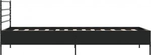 vidaXL vidaXL Rama łóżka, czarna, 90x200 cm, materiał drewnopochodny i metal 5