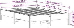 vidaXL Rama łóżka, woskowy brąz, 150x200 cm, lite drewno sosnowe 9