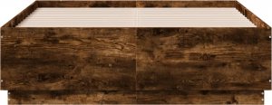 vidaXL vidaXL Rama łóżka z LED, przydymiony dąb, 135x190 cm 6