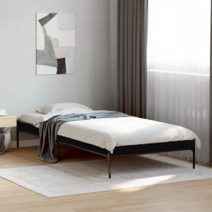 vidaXL vidaXL Rama łóżka, czarna, 90x190 cm, materiał drewnopochodny i metal 3