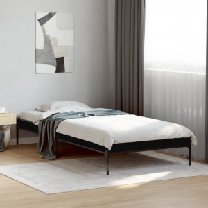 vidaXL vidaXL Rama łóżka, czarna, 100x200 cm, materiał drewnopochodny i metal 3