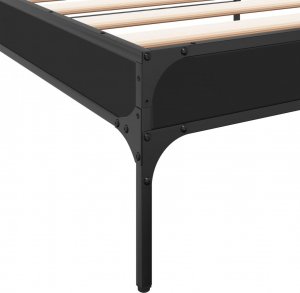 vidaXL vidaXL Rama łóżka, czarna, 100x200 cm, materiał drewnopochodny i metal 7