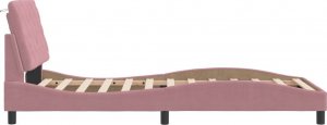 vidaXL vidaXL Rama łóżka z LED, różowa, 100x200 cm, aksamitna 7