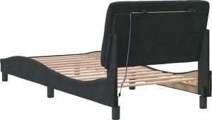 vidaXL vidaXL Rama łóżka z oświetleniem LED, czarna, 80x200 cm, aksamitna 8