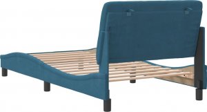 vidaXL vidaXL Rama łóżka z zagłówkiem, niebieska, 100x200 cm, aksamitna 7