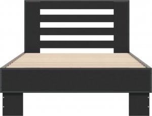vidaXL vidaXL Rama łóżka, czarna, 75x190 cm, materiał drewnopochodny i metal 4