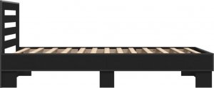 vidaXL vidaXL Rama łóżka, czarna, 75x190 cm, materiał drewnopochodny i metal 5