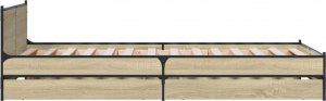 vidaXL vidaXL Rama łóżka z szufladami, dąb sonoma, 75x190 cm 5