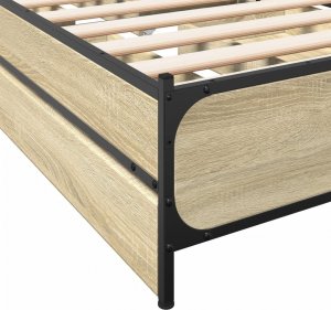 vidaXL vidaXL Rama łóżka z szufladami, dąb sonoma, 75x190 cm 8