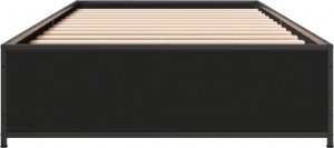 vidaXL vidaXL Rama łóżka, czarna, 100x200 cm, materiał drewnopochodny i metal 4